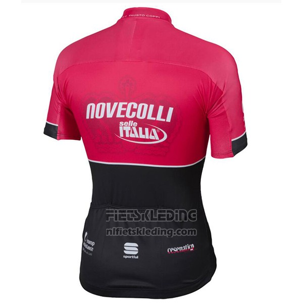 2017 Fietskleding Novecolli Rood en Zwart Korte Mouwen en Koersbroek